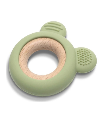 Lorelli Bear silikonska drvena glodalica za bebe Fresh Green
