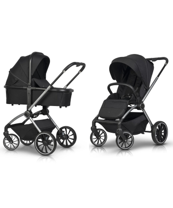 Eurocart Easy Go Giro kolica za bebe sa nosiljkom 2 u 1 Ebony Black