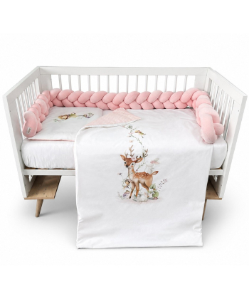 Textil komplet posteljina za krevetac za bebe Bambi Roze - 120x60 cm
