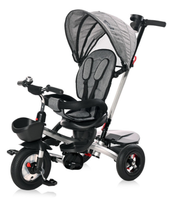 Lorelli Zippy air tires tricikl za decu sa gumenim točkovima Graphite