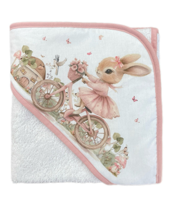 Deksi peškir za bebe sa kapuljačom 75x75cm Zeka Roze
