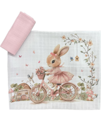 Deksi muslin tetra pelena za bebe Zeka Roze 80x80 cm - 2 komada