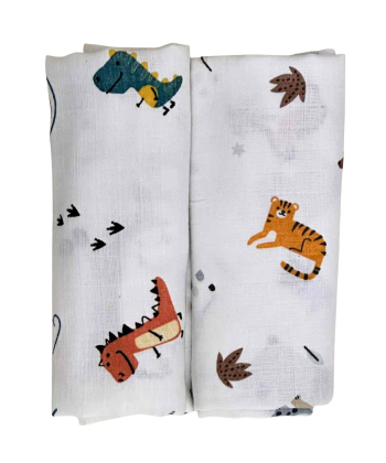 Textil Višenamenska muslin pelena za bebe 2 komada Dino-Animals