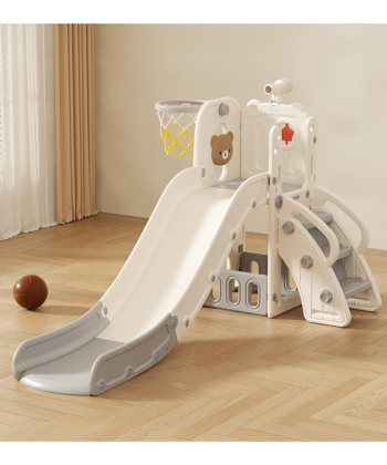 Feelkids dečji tobogan sa košem Meda Sivo&Bela