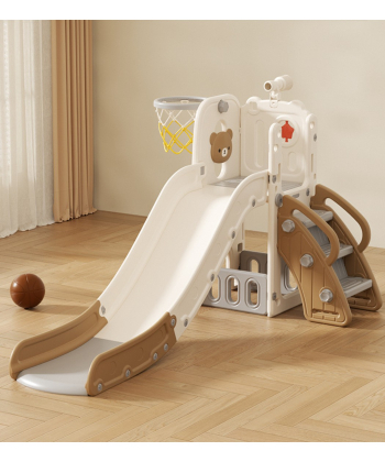 Feelkids dečji tobogan sa košem Meda Braon&Bela