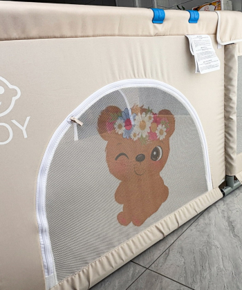 JOY ogradica za bebe 127x127 cm Print Bež