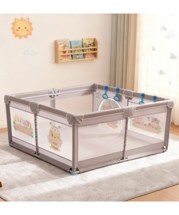 JOY ogradica za bebe 150x180 cm Print Siva