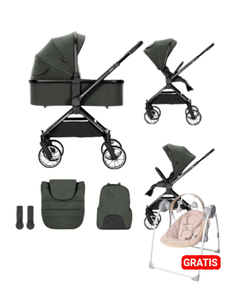 Lorelli Reya kolica za bebe 3 u 1 Green i GRATIS ležaljka Portofino