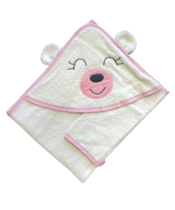 Bebekevi peškir sa kapuljačom i rukavicom 75x75cm nasmejani Meda Roze&Bela