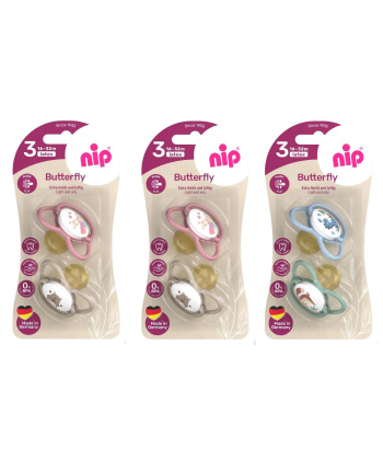 Nip Butterfly laže za bebe kaučuk 16-32m 2 komada