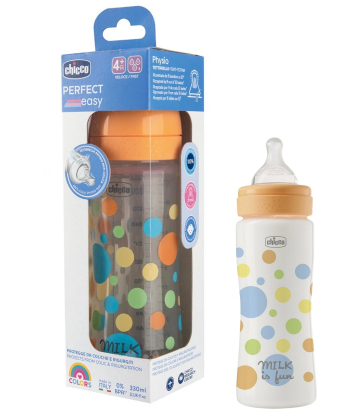 Chicco plastična flašica za dečake 4m+ Perfect Easy 330ml brzi protok