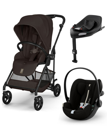 Cybex Melio Carbon kolica 3 u 1 sa Cloud G3 auto sedištem i G3 isofix bazom - Chocolate Brown&Moon Black