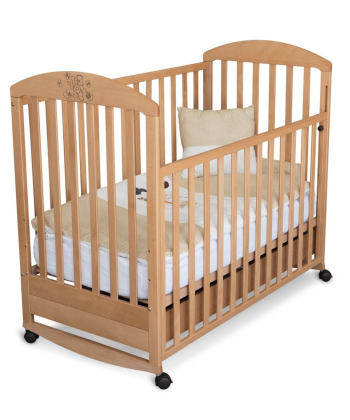 Kiddy Joy KIKI krevetac za bebe bez fiokom i klackalicom NATUR