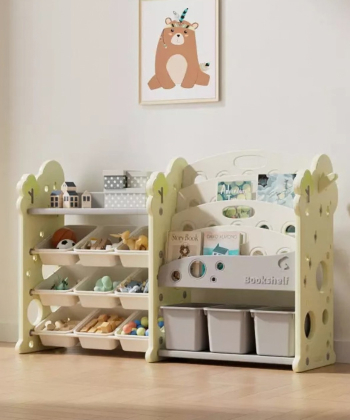 Feelkids sistem za odlaganje igračaka i knjiga Drvce Kombo svetlo Zelena