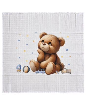 Deksi muslin tetra pelena za bebe Meda Plavi 80x80 cm - 2 komada