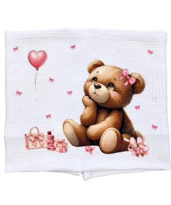 Deksi muslin prekrivač za bebe četvoroslojni Meda roze 120x120cm