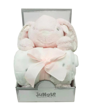 Jungle ćebe za bebe sa plišanom igračkom Roze Zeka - 31000230