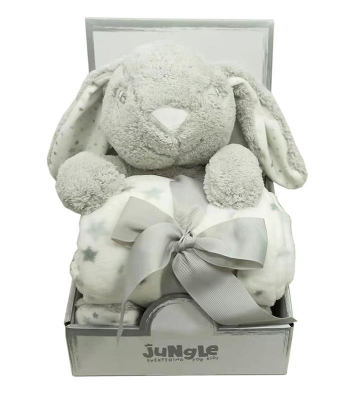 Jungle ćebe za bebe sa plišanom igračkom Sivi Zeka - 31000232