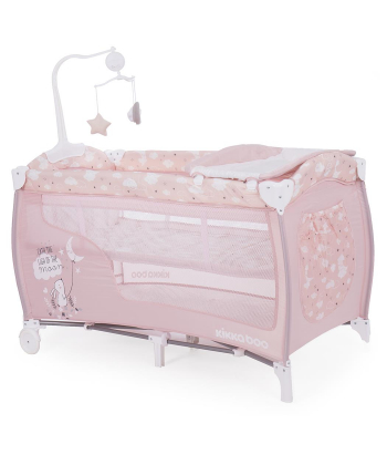 Kikka boo Dolce Sonno Prenosivi krevetac za bebe 2 nivoa - Pink Rabbits
