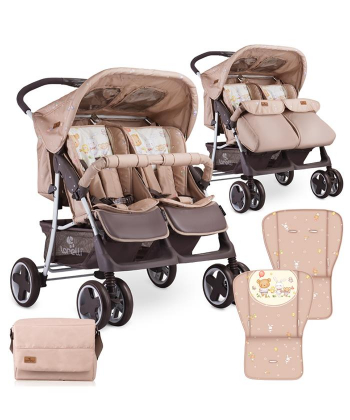 Lorelli Bertoni Kolica za Blizance Beige Bear Party 2019