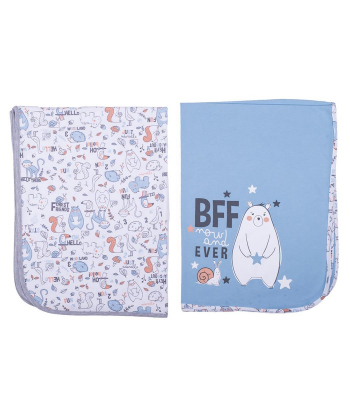 My Baby pamučni prekrivač za bebe Forest Blue 2 komada - 231092