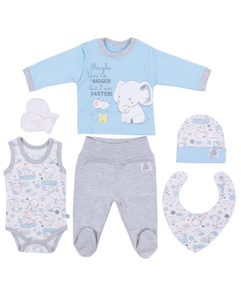 My baby komplet odeće za bebe Mouse&Elephant Blue Veličina 56-62