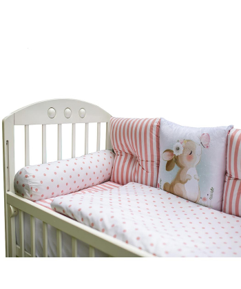 Textil komplet posteljina za krevetac za bebe Piccolino Roza - 120x60 cm