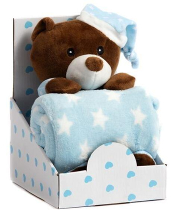 BBO ćebe sa igračkom za bebe Sleeping Bear Blue