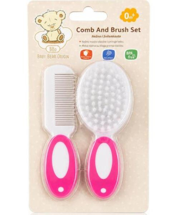 BBO češalj i četka za bebe 0m+ pink 49406P