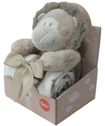 BBO plišani set za bebe igračka i ćebe Lion Beige WL-5337
