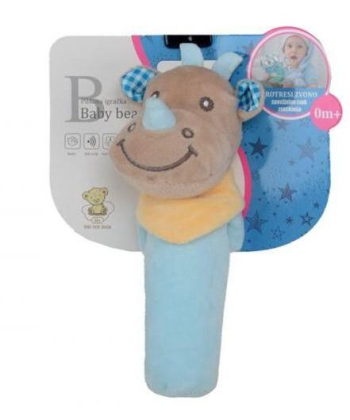 BBO plišani skviker igračka za bebe Nosorog 0m+