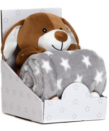BBO set za bebe ćebe sa igračkom – Brown Dog