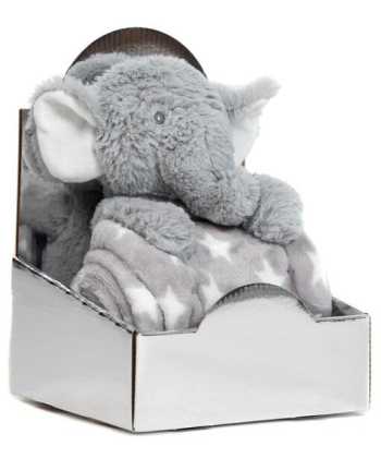BBO set za bebe ćebe sa igračkom – Grey Elephant