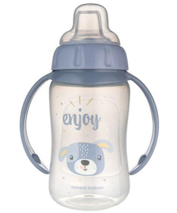 Canpol Babies flašica/šolja sa kljunom i ručkama 320ml Happy Animals 56/512 Blue