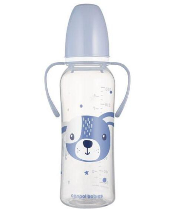 Canpol Babies flašica za bebe sa ručkama Cute Animals 250 ml Blue - 11/845