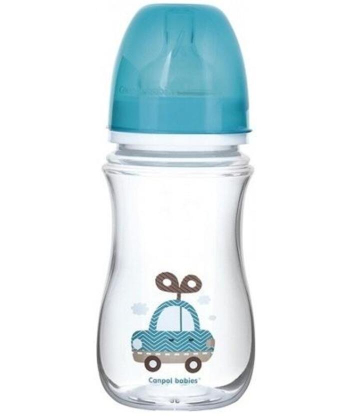 Canpol Babies flašica 240 ml široki vrat antikolik - easy start - toys blue car