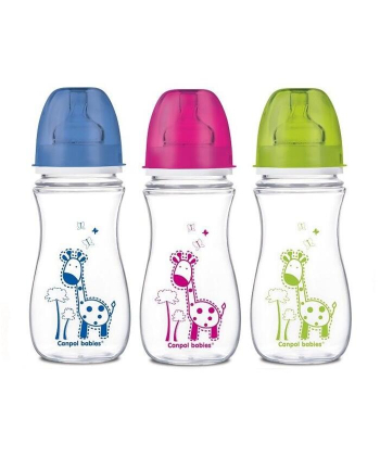 Canpol Babies flašica široki vrat antikolik 35/204 easy start - colorful animals 300ml