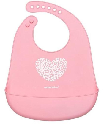 Canpol Babies silikonska portikla sa džepom pastel 74/024 pink