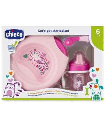 Chicco set za ishranu devojčica 6m+ Roze