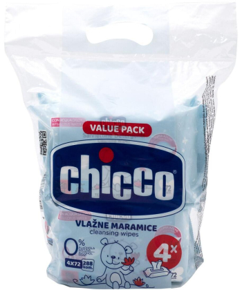Chicco vlažne maramice za bebe 4x72 komada