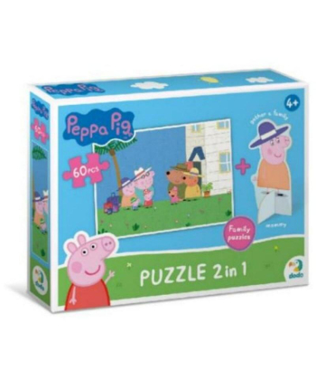 Dodo puzzle za decu Peppa prase 2 u 1 sa Figurom dan u prirodi 60 elemenata - A066187