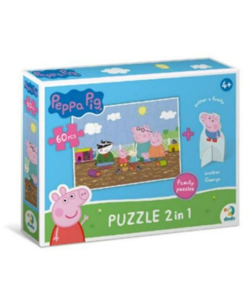 Dodo puzzle za decu Peppa prase 2 u 1 sa Figurom drugari 60 elemenata - A066188