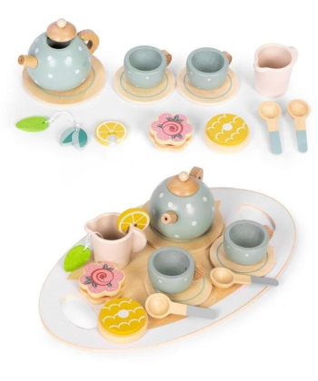 Drveni set za čaj igračka za decu 14 delova