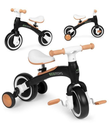 ECOTOYS balans bicikl sa pedalama i pomoćnim točkovima 3 u 1 Black LC-V1359 BLACK