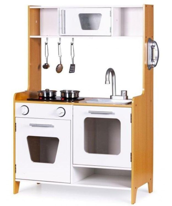 ECOTOYS Drvena kuhinja za decu Multimedia burners for children PLK534