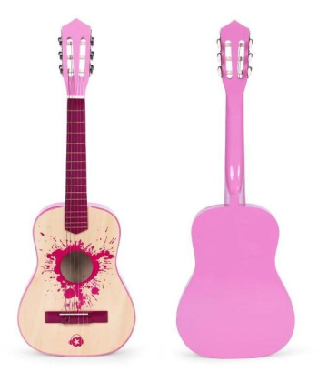 ECOTOYS velika klasična drvena gitara za decu sa 6 žica Roze HX18022-30 PINK