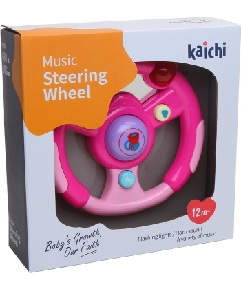 HK Mini muzička igračka za bebe volan roze - A090617