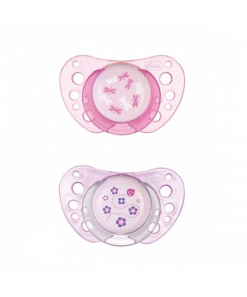Chicco laza za bebe i decu (varalica) Physio Air u kutiji roze silikon 0 meseci + 2 kom