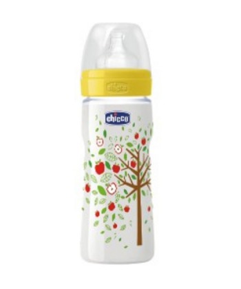 Chicco plasticna flasica za bebe wellbeing unisex 330 ml silikon 4 meseca +