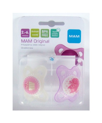 MAM laza za bebe i decu (varalica) Original silikon 2-6 meseca + 2 kom